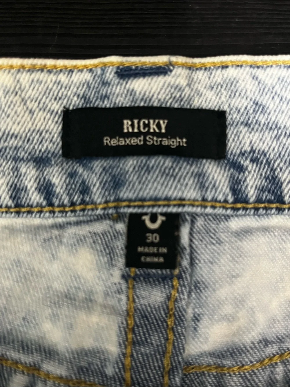 True Religion Ricky Distressed Relaxed Straight Blue Denim Shorts Men’s Size 30